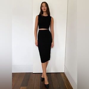 ARITZIA BABATON Bodycon pointelle crochet tube skirt